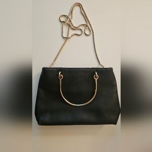 Forever 21 Black Shoulder Bag with Gold Chain